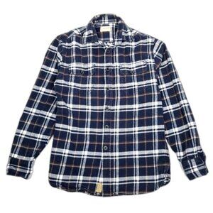 JACHS NY Blue Brawny Plaid Cotton Flannel Shirt Wester Button Down Casual Small